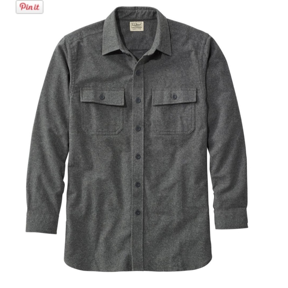 NWT L.L.Bean Men’s Chambois Flannel Shirt Charcoal Grey L